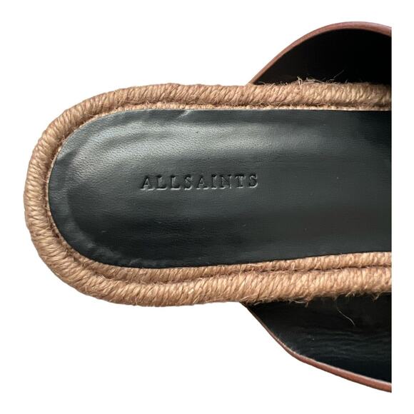 All Saints Sandal Womens EU 37 US 6 Harlem Espadrille Slide In Brick Casual Boho - Picture 9 of 12